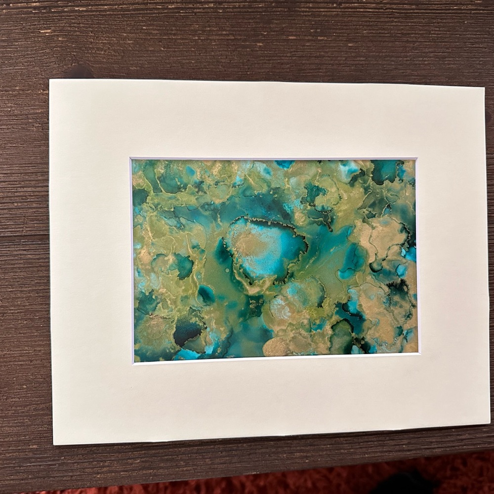 Handcrafted original abstract alcohol ink wall art painting